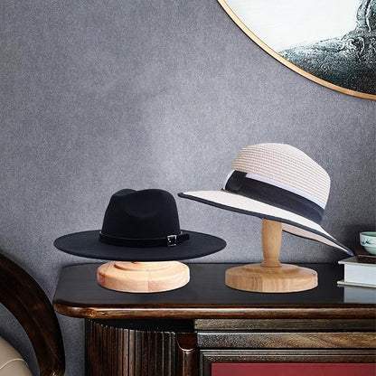 CHADWICK Vintage Style Hat Rack Stand, Light Wooden Hat Display Stand Wood, Hat Rack Tabletop Cap Organizer and Display Rack, Wig Holder Display Cowboy Hat Rack Hat Organizer for Closet, Home Decor
