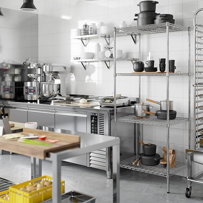 24" Deep x 30" Wide x 74" Height Wire Shelving Kit | 4-Tier | NSF Commercial Storage Rack Unit
