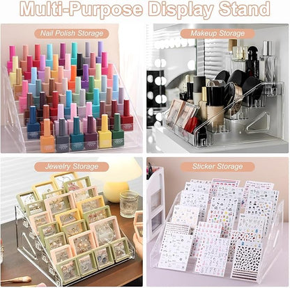 SUTOKAKA Nail Polish Organizer Clear Acrylic Eyeglasses Display Holder Essential Oil Storage Rack Makeup Stand Tray - 7 Layer