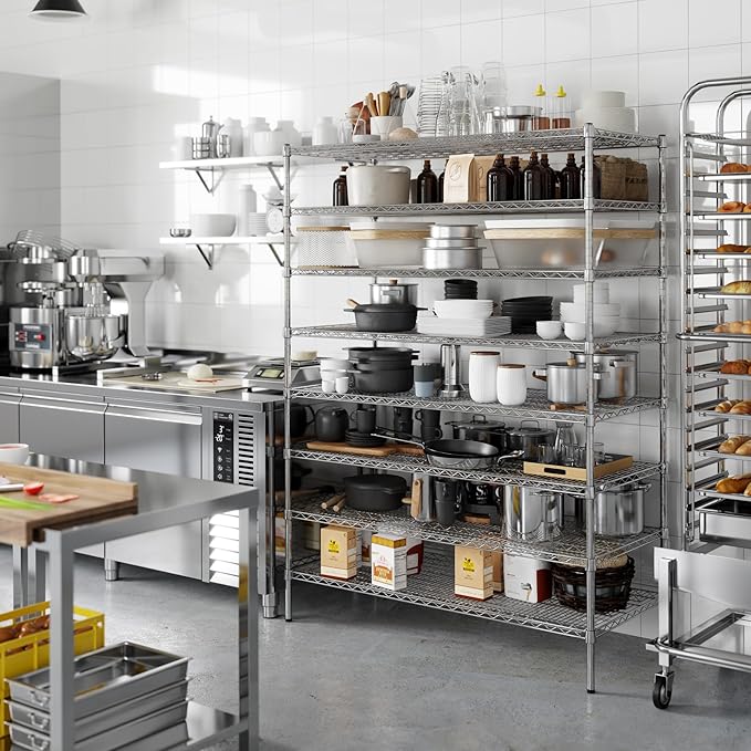 24" Deep x 54" Wide x 74" Height Wire Shelving Kit | 8-Tier | NSF Commercial Storage Rack Unit