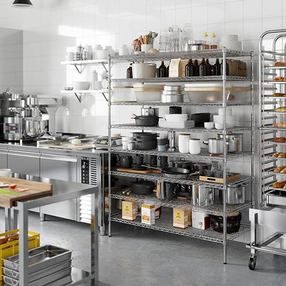 24" Deep x 54" Wide x 74" Height Wire Shelving Kit | 8-Tier | NSF Commercial Storage Rack Unit
