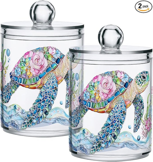2 Pack Qtip Holder Dispenser for Cotton Ball Mtazmzmxnjy3z0vob2lkb1cyt1cx(1) Swab Round Pads Clear Plastic Acrylic Jar Set Bathroom Canister