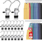 48 Pack Boot Hangers Clips for Closet, Laundry Hooks Hanging Clips Pants Hangers with Clips Legging Organizer Clothes Pins Hanger Clips for Closet Organizer Towel Socks Hats Jeans Home Travel Silver