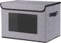 Fabric Storage Bin with Lid, Storage Box with Handles, 13 x 9.1 x 7.9 Inch Closet Organizer for Shelves Organization, Gray, 1-Pack
