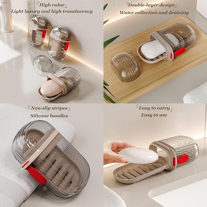 Travel Soap Case, Leakproof Soap Holder with Lid, Portable Bar Soap Holder for Traveling, Ideal for Bar Soap Storage During Travel, Camping, Gym