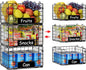JKsmart 3 Pack Stackable Wire Baskets with NamePlates for Pantry Organizers and Storage, XL Fruit and Vegetable Basket, Metal Storage Bins for Snack Can Fruit Veggies, XL