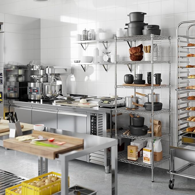 21" Deep x 24" Wide x 74" Height Wire Shelving Kit | 6-Tier | NSF Commercial Storage Rack Unit