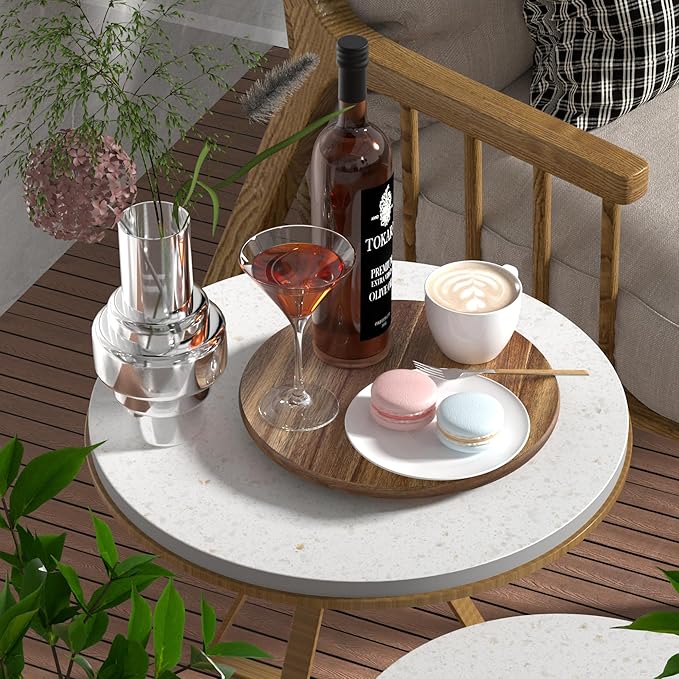 Lazy Susan for Table Top Bamboo Lazy Susan Turntable for Cabinet Kitchen Countertop Organizer for Condiment Bathroom Counter Organizer Decor Sink Tray Acacia Wood 12 Inch