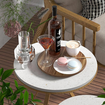 Lazy Susan for Table Top Bamboo Lazy Susan Turntable for Cabinet Kitchen Countertop Organizer for Condiment Bathroom Counter Organizer Decor Sink Tray Acacia Wood 12 Inch
