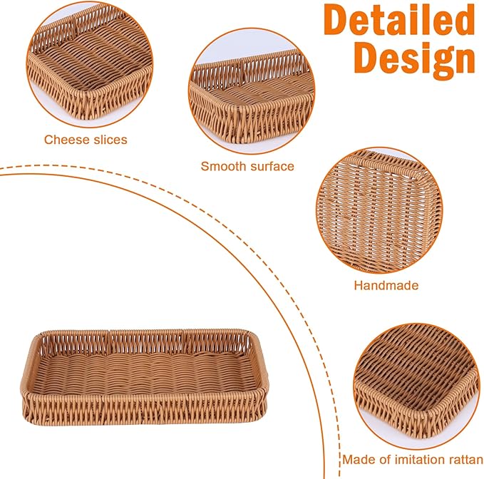 Toilet Tank Tray Storage Basket, Metal Woven Bathroom Basket Decorative Tray for Toilet Paper Storage, Wicker Vanity Organizer Bin with Non-Slip Feet for Bathroom Counter or Back of Toilet-Brown