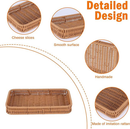 Toilet Tank Tray Storage Basket, Metal Woven Bathroom Basket Decorative Tray for Toilet Paper Storage, Wicker Vanity Organizer Bin with Non-Slip Feet for Bathroom Counter or Back of Toilet-Brown