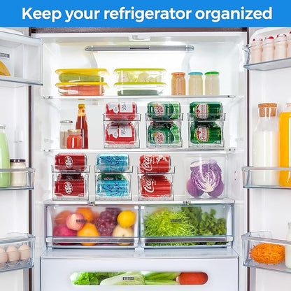Automatic Soda Can Organizer and Rolling Soda Can Organizer for Refrigerator for Beer Soda Seltzer Drink Pop Cans Holder Storage Pantry Organization