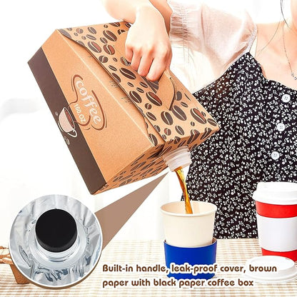 Dandat 20 Pcs 160 oz Disposable Coffee Dispenser Box with Spout, Insulated Cardboard Beverage Container for Catering Events Office Meetings Hot Cold Drinks