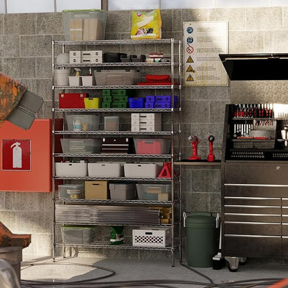 14" Deep x 54" Wide x 96" Height Wire Shelving Kit | 10-Tier | NSF Commercial Storage Rack Unit