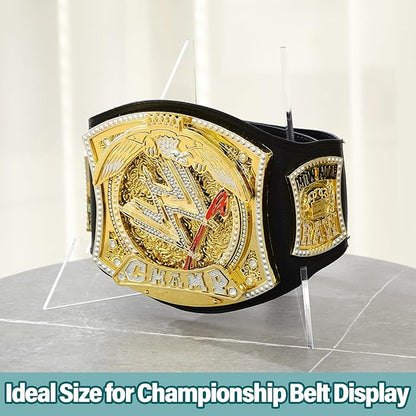 RattanView Acrylic Championship Belt Display Stand, High Flexibility Wrestling Champion Belt Rack for Heavy Duty Wrestling and Football Trophies for Sport Football Boxing and So on