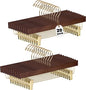Quality Hangers Wooden Pants Hangers - 20-Pack Swivel Hook Cloth Hanger Set - Lotus Wood Skirt, Pant, Shorts and Slack Hangers with Adjustable Clip (Walnut - Gold Hook, 20)