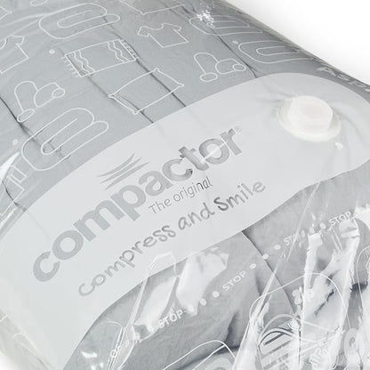 Compactor Set of 2 Space Saving Vacuum Storage Bags, Extra Flat, Size 1 x Medium and 1 x Large, 55 x 90 cm and 80 x 100 cm, Transparent,Aspispace Range, RAN2233