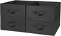 Clothings Collapsible Storage Bins, Foldable Organizers and Storage Baskets Cube Storage Bin for Bedroom Living Room (4 Pack, Black, 15.4x11.4x5.5inch)