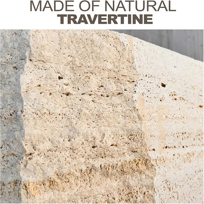 Koville Natural Travertine Tray, Coffee Table Vanity/Decorative Tray for Jewerly, Watch, Perfume Candle Storage for Bedroom/Bathroom/Kitchen Countertop