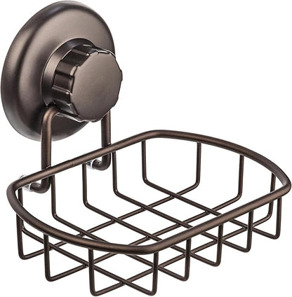 HASKO Suction Cup Soap Dish for Shower Wall, Rustproof Stainless Steel Shower Soap Holder Suction, Bathtub Bathroom Bar Soap Holder, Bronze