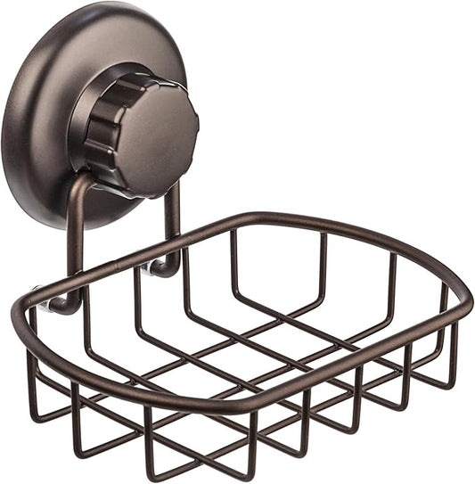 HASKO Suction Cup Soap Dish for Shower Wall, Rustproof Stainless Steel Shower Soap Holder Suction, Bathtub Bathroom Bar Soap Holder, Bronze