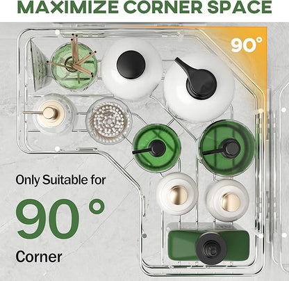 MAXIFFE 3 Pack X-Large Corner Shower Caddy with Soap Holder, Large Capacity and Easy Install, No Drilling Shower Shelves, Stainless Steel Shower Organizer Hold 40 LBS for Family Renters, Silver
