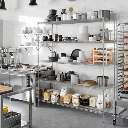 24" Deep x 72" Wide x 86" Height Wire Shelving Kit | 5-Tier | NSF Commercial Storage Rack Unit