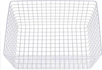Whitmor 4 Pack Lavender Wire Storage Baskets for Organizing Office, Metal Storage for Pantry, Kitchen Bins & Freezer