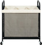 STO STO Laundry Hamper 3 Section, 120L Rolling Laundry Sorter Cart with Removable and Washable Liner Bag, Clothes Hamper with Wheels and Metal Handle for Laundry Room and Bedroom