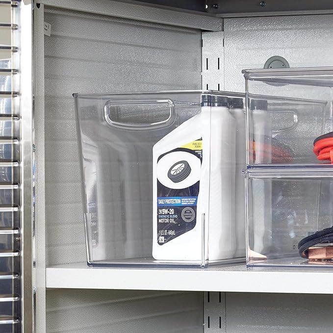 iDesign Plastic Storage Bin with Handles for Household Storage - Set of 2 - Clear - Made in USA