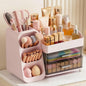 Large Capacity Makeup Organizer Countertop with Makeup Brush Holder for Vanity, Thickened Material, Bathroom Countertop Organizer Skin Care Perfumes Storage, Teen Girl Gifts for 12-23 Year（pink）