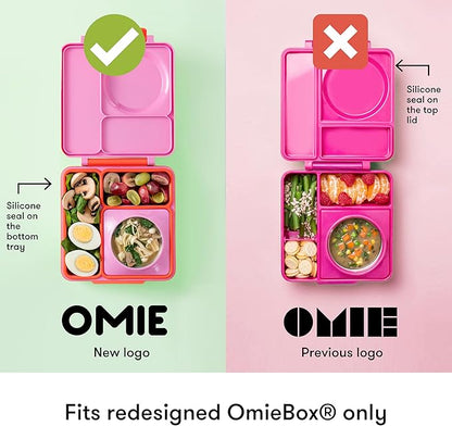 OmieBox (2 Pack) Leakproof Dips Containers to Go, Salad Dressing Container, Condiment Container with Lids - Food Safe Silicone - 4 Ounces (Pink/Purple)