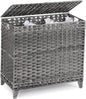 Laundry Hamper with 3 Removable Liner Bags; 132L Handwoven Rattan Laundry Basket with Lid & Heightened Feet; Clothes Hamper with Side Handles; Laundry Sorter with 3 Separate Sections