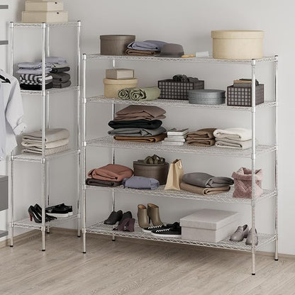 21" Deep x 60" Wide x 64" Height Wire Shelving Kit | 5-Tier | NSF Commercial Storage Rack Unit