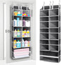 ULG Over the Door Organizer, 5-Tier Extra Large Hanging Storage with 10 Mesh Pockets, 100 lbs Capacity, Heavy Duty Door Organizer for Closet, Bedroom,Grey
