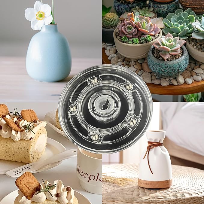 6" Small Lazy Susan Turntable Organizer Revolving Display Base, Clear Acrylic Ball Bearing Rotating Tray for Spice Rack Table Cake Kitchen Pantry Decorating, 40 lb Load, 360° Smooth Rotation
