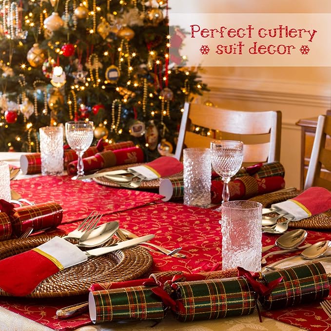 Patelai 30 Pcs Mini Stockings Christmas Bulk Dinner Table Decorations Mini Socks Silverware Holders Knife Spoon Fork Storage for Christmas Table Party Decor(Novel Style)