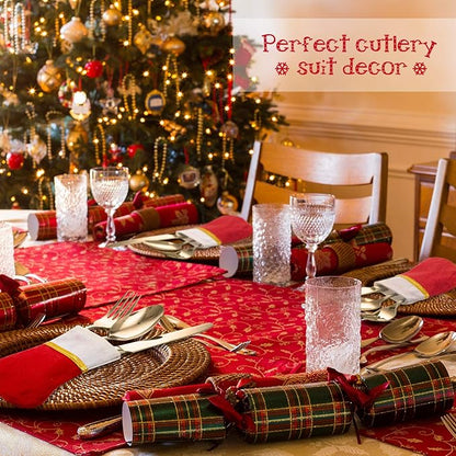 Patelai 30 Pcs Mini Stockings Christmas Bulk Dinner Table Decorations Mini Socks Silverware Holders Knife Spoon Fork Storage for Christmas Table Party Decor(Novel Style)