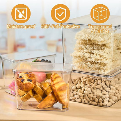 Four-piece Clear Multifunctional Transparent lid kitchen storage box