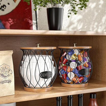 Coffee Pod Holder, Black K Cup Holder for Counter, Small Bar Accessories for Coffee Bar Station(Balck)