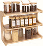 Spice Rack, 3-Tier Bamboo Spice Rack Organizer for Countertops - Kitchen, Pantry and Cupboard Storage Organizer