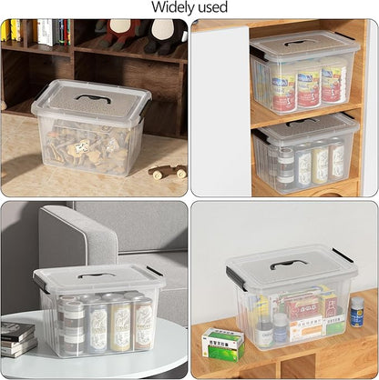 18 Quart Clear Plastic Storage Box with Handle, Latching Bins with Lid, 4 Packs