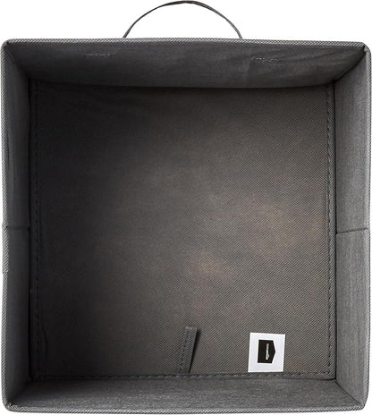 Amazon Basics Collapsible Fabric Storage Cubes Organizer with Handles, Sturdy, Foldable, Space-Saving, 10.5"x10.5"x11", Gray, 6-Pack