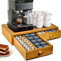 NANXITU K Cup Storage Organizer,Wood Coffee Pod and Tea Bag Holder,Kcup Drawer Coffee Maker Stand,Home Kitchen Counter Holds Up to 30 Pods Capacity