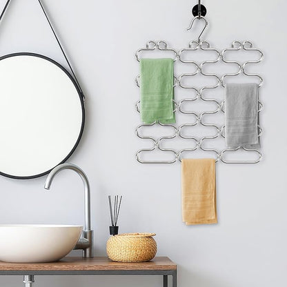 Deco Brothers Scarf Hanger for Closet, 23 Loop, Chrome