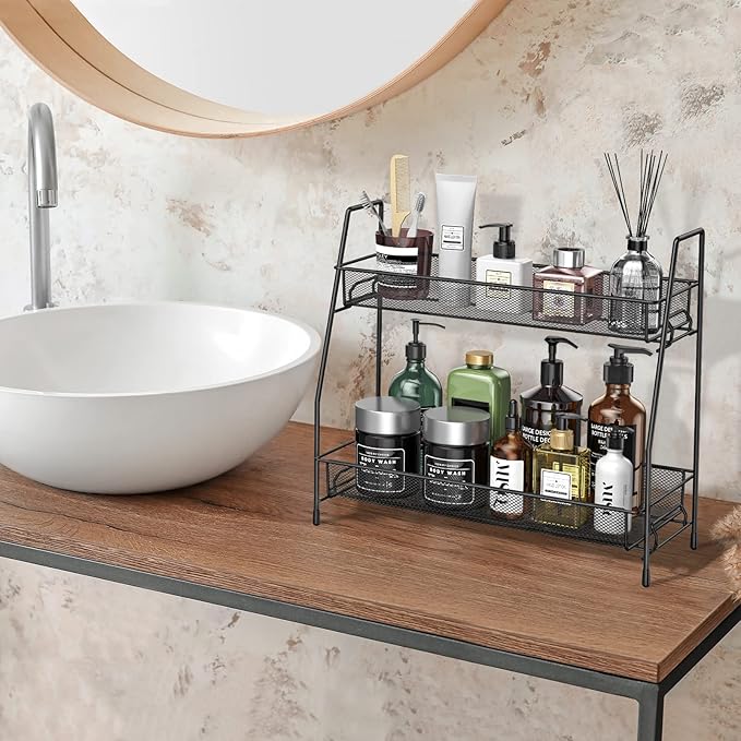 SPISPI Spice Rack Organizer for Cabinet, Bathroom Organizer Countertop, Bathroom Counter Organizer, Kitchen Countertop Organizer, Bathroom Vanity Organizer