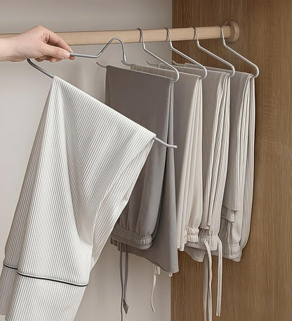 10 Pack Open Ended Pants Jean Hangers, Heavy Duty Non Slip for Closet, Space Saving Trouser Hangers, Metal Pant Hanger for Women Men, Grey