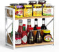 RUILALIFE Kitchen-Countertop-Organizer-Shelf, 2 Tier Coffee Bar Station Organizer for Counter,Wooden Spice Rack Shelf, Space Saving Desk Shelving Riser Unit, Coffee Bar Accessories (Maple, Large)