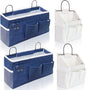 Kanrichu 2pcs Large + 2pcs Small Wall Hanging Storage Bag for Home & Camper (Blue & White)