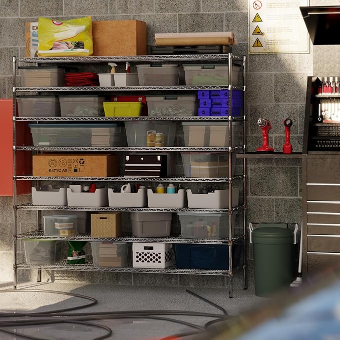 21" Deep x 72" Wide x 74" Height Wire Shelving Kit | 8-Tier | NSF Commercial Storage Rack Unit